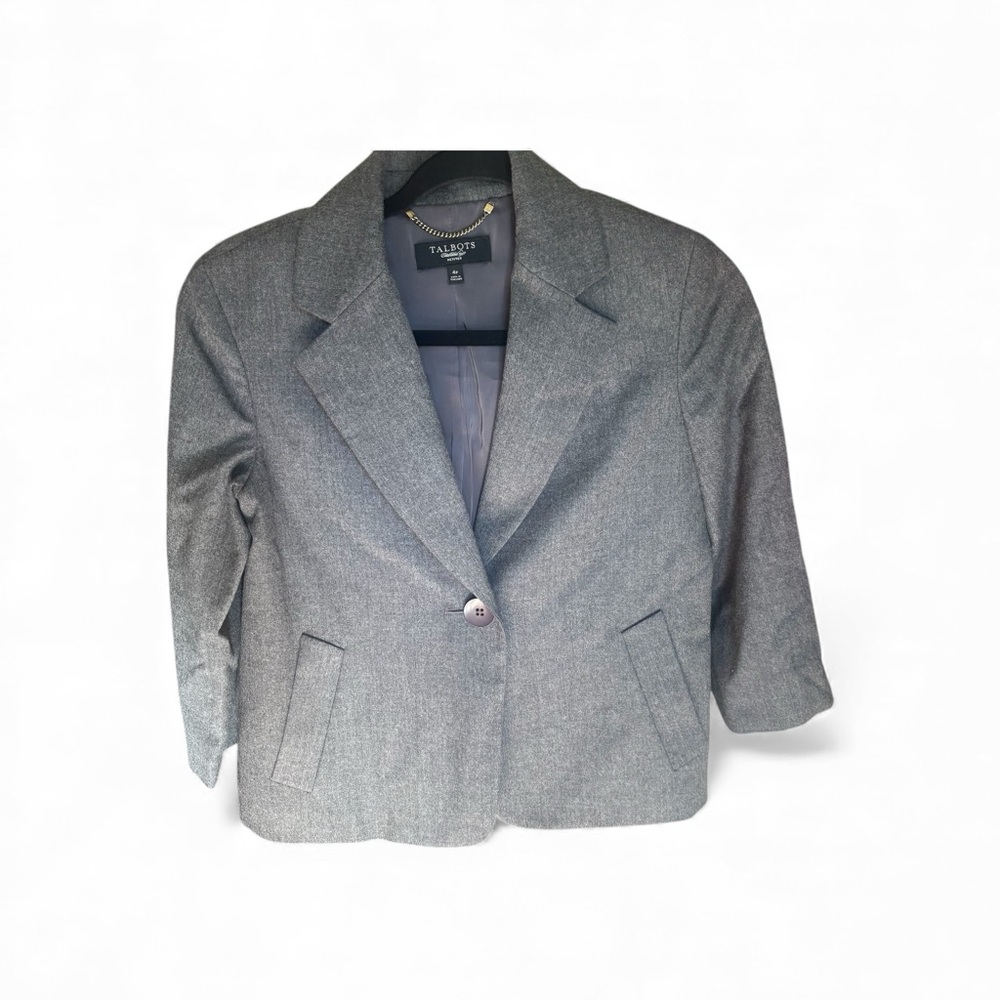 Talbots Petites Gray Blazer, Size 4P